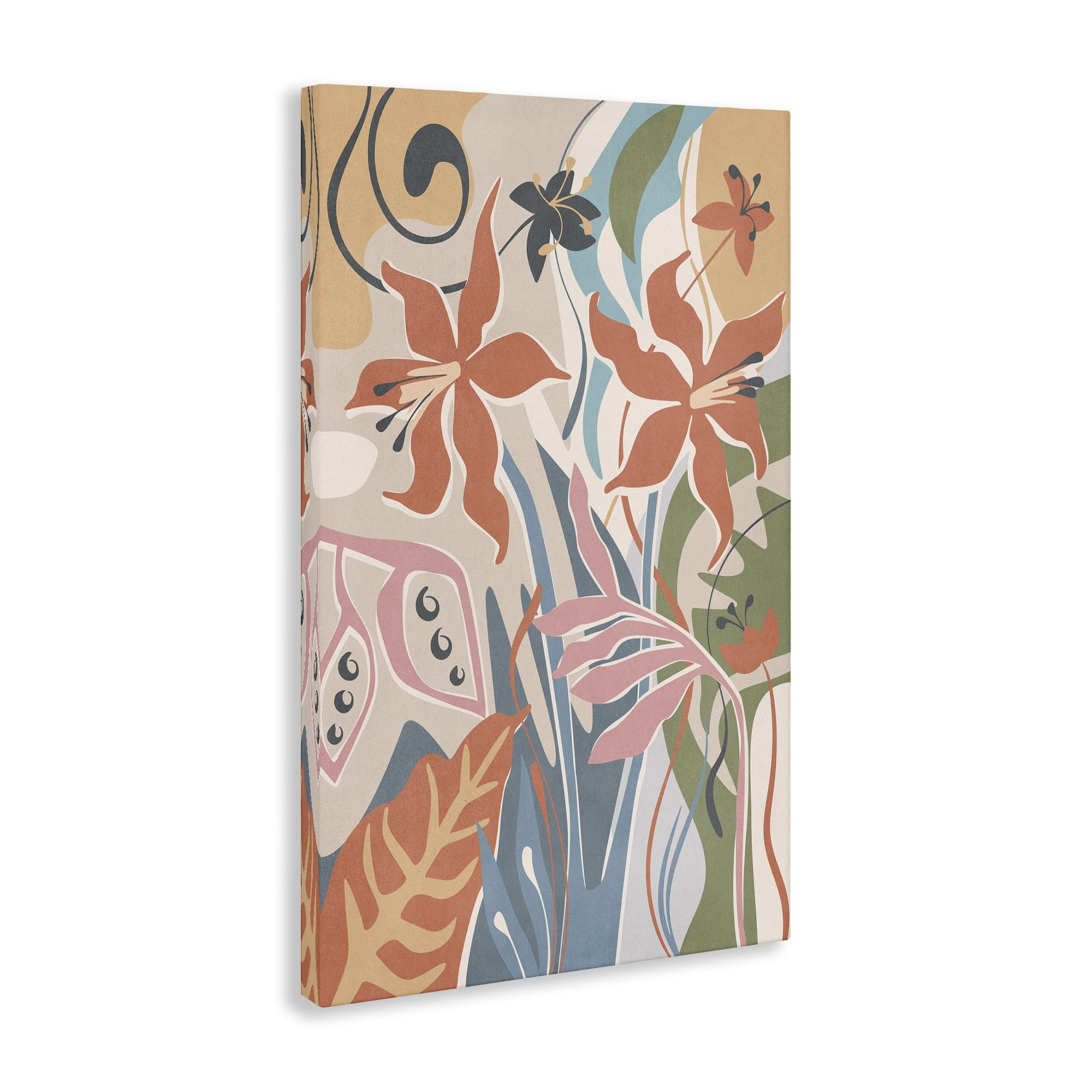 Stupell Industries Neutral Whimsy Florals Plants & Flowers Painting Wrapped Canvas Art Print Wall Art, 30 x 45