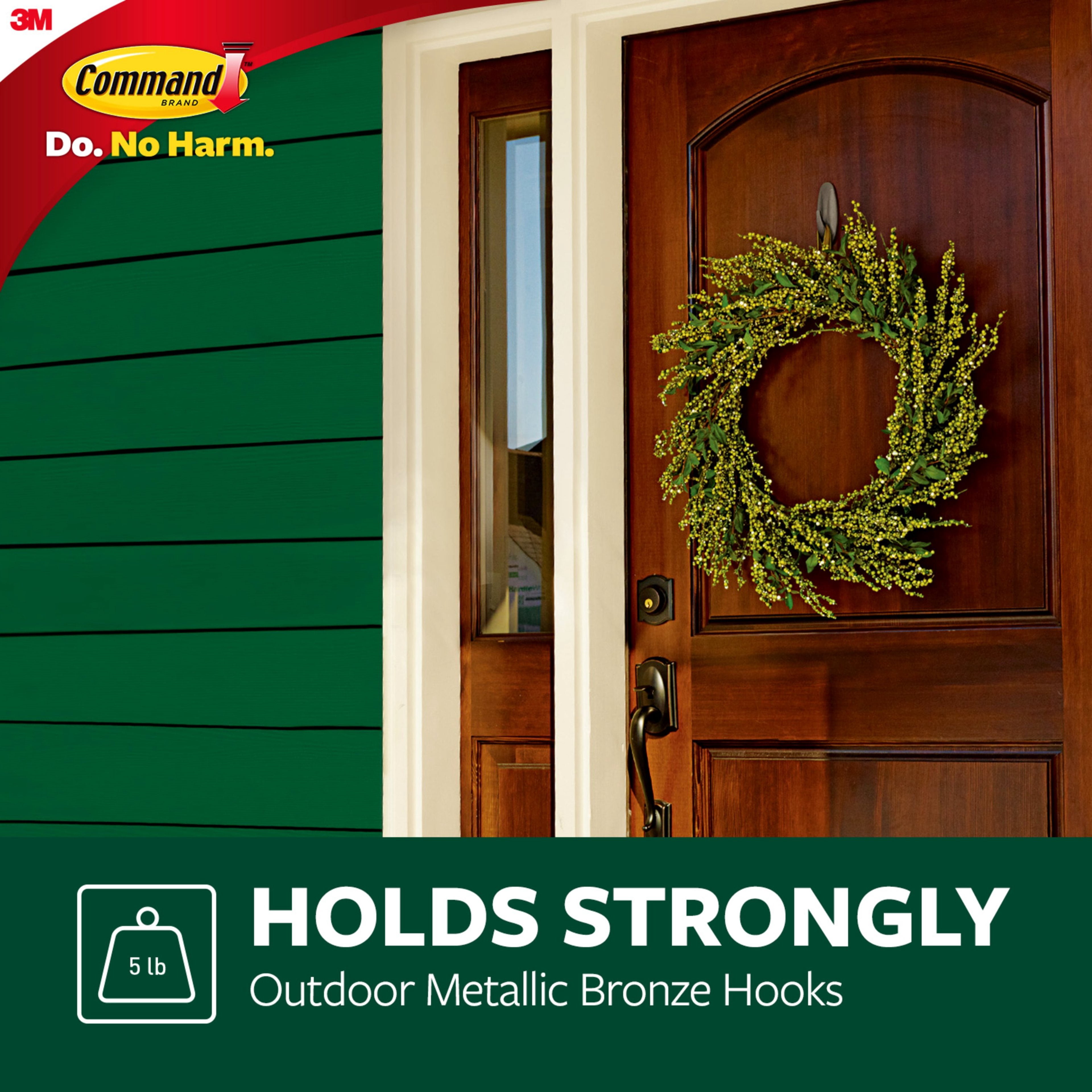Command Large Metallic Bronze Outdoor Designer Hook, 12 Pack
