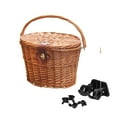 thumbnail image 1 of Almencla Rural Bike Basket Handwoven Decoration Knitted Vintage Rattan Storage with Brown Quick Release, 1 of 8
