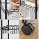 thumbnail image 4 of Estantería de Cocina de 6 Niveles con Ruedas,estantería de Almacenamiento Ajustable,Unidades de Estante de pie con cestas para Cocina, baño, lavandería Plata, 4 of 4