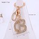 thumbnail image 4 of Llavero con 26 letras en inglés y fuente hermosa de diamantes de metal, accesorio para llaves, pequeños regalos colgantes, 4 of 6
