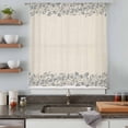 thumbnail image 4 of Blue Flower Semi Sheer Curtains Drapes for Living Room,Bedroom,French Doors Window 63 Inches Long,Spring Farmhouse Country Floral Plant Beige Rod Pocket Chiffon Curtain Drapery Voile Draperies Panel, 4 of 8