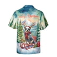 thumbnail image 2 of Merry Christmas Santa Reindeer Antlers Australian Cattle Dog Sleigh Xmas Winter Holiday Hawaiian Shirt Breathable Summer Unisex Merch Heeler Lover Gifts - 00023, 2 of 6