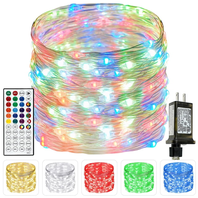 Control remoto String Lights BHCLIGHT de 20 m, 200 LED RGB, resistente al agua