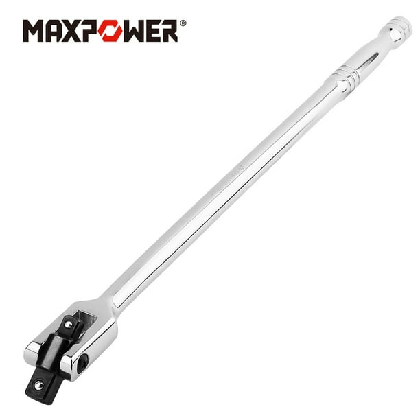 MAXPOWER 1/2Inch and 3/8Inch Dualdrive 18Inch Breaker Bar Flex