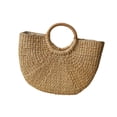 thumbnail image 4 of Bolso de mano de playa tejido con asa, hecho a mano, versátil, tejido a mano, bolso de mano de paja para mujer, para viajes, playa de verano L, 4 of 8