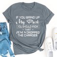 thumbnail image 4 of Tops de verano Regalos para hombre y mujer Camiseta de verano con estampado de letras Blusa de manga corta Pompotops  hfajkhk134527, 4 of 8
