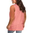 thumbnail image 2 of Plus Size Women V-Neck Cross Criss Sleeveless Casual T-Shirt Tops, 2 of 3