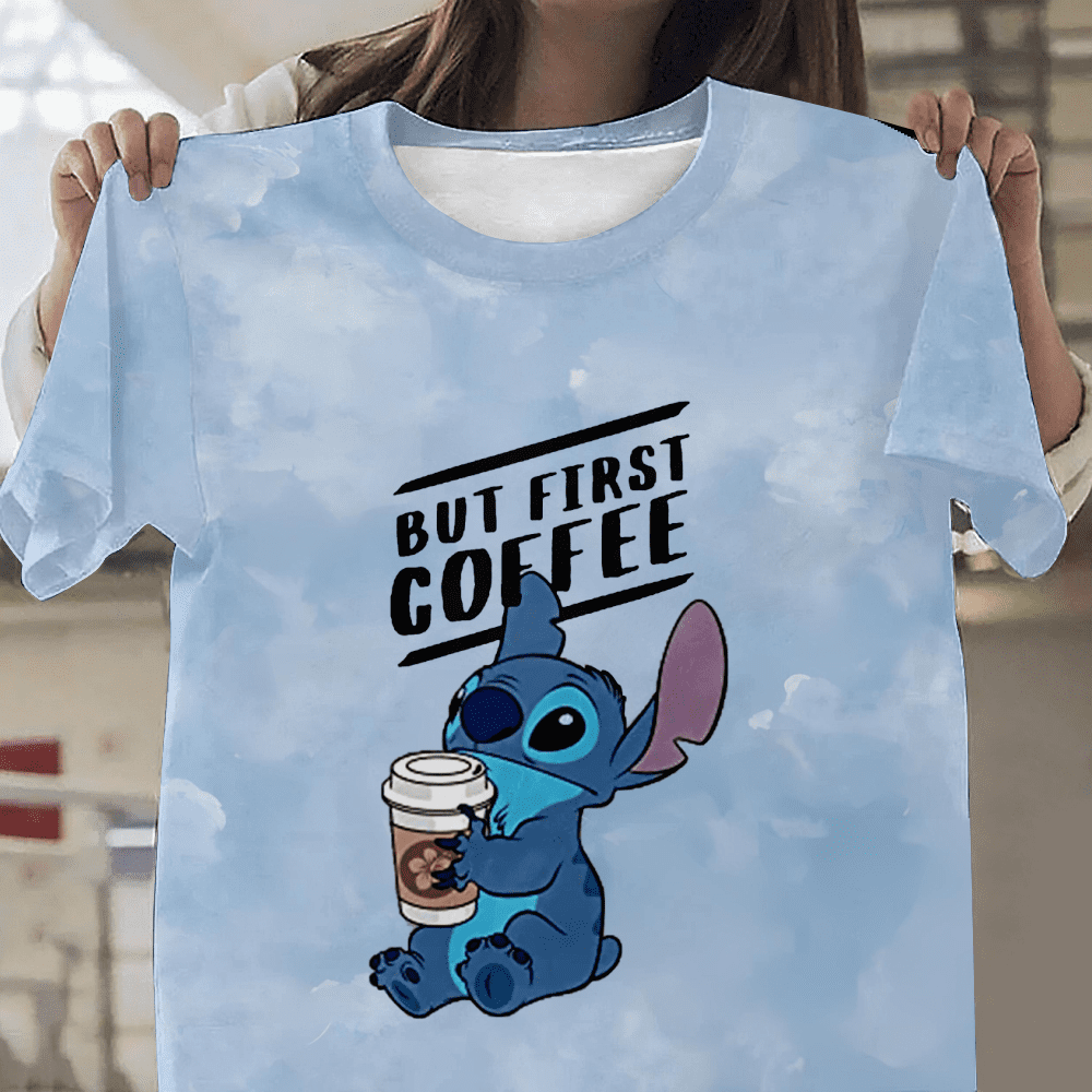Family Matching Cotton Short-sleeve Cartoon Animals Print and Letter Print T-shirts