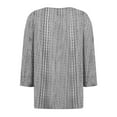 thumbnail image 5 of Shirts for Women under $10 3/4 Sleeve V-Neck Printed Button Casual T-Shirt Loose Top Gray L, 5 of 5
