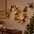 thumbnail image 4 of Qwtwty 6 ft Christmas Decor Artificial Garland with Lights, Fake Vines Real Touch Artificial Norfolk Garlands for Mantle, Fireplace, Table Decor, 4 of 8