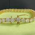 thumbnail image 2 of Silver Shop 10Ct Round Cubic Zirconia 4MM Tennis 7" Bracelet 14K Yellow Gold Finish, 2 of 4