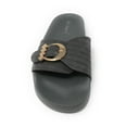 thumbnail image 4 of Victoria K Women's Weaved Texture Gold Buckle Slider Sandals, 4 of 4