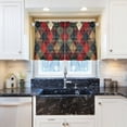 thumbnail image 5 of Yayeee Kitchen Curtains Tier Pair Light Filtering 27"x24" Rod Pocket Short Cafe Window Panel, Dark Tartan Pattern, 5 of 7