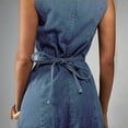 thumbnail image 3 of Women's Sleeveless Denim Shift Dress, Round Neck Knee Length Casual Dress, 3 of 6
