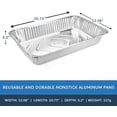 thumbnail image 4 of Bandejas de aluminio Nicole Home 53 x 33 cm, grandes, desechables, paquete de 100, 4 of 7