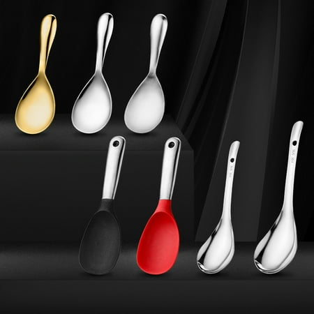 

GROFRY Rice Spoon Non-stick Portable Convenient Thicken Stainless Steel Scoop Anti-slip Rice Spoon for Home