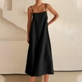 thumbnail image 2 of Uaswgudfs ​Sleeveless A-Line Spaghetti Strap Midi Sundress - Summer Dresses for Women 2025 Casual Dress for Daily & Party Wear Black S, 2 of 6
