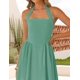 thumbnail image 4 of Vestido de verano ZESICA, sin mangas, halter, midi, playa, salvia, para mujer, 4 of 6