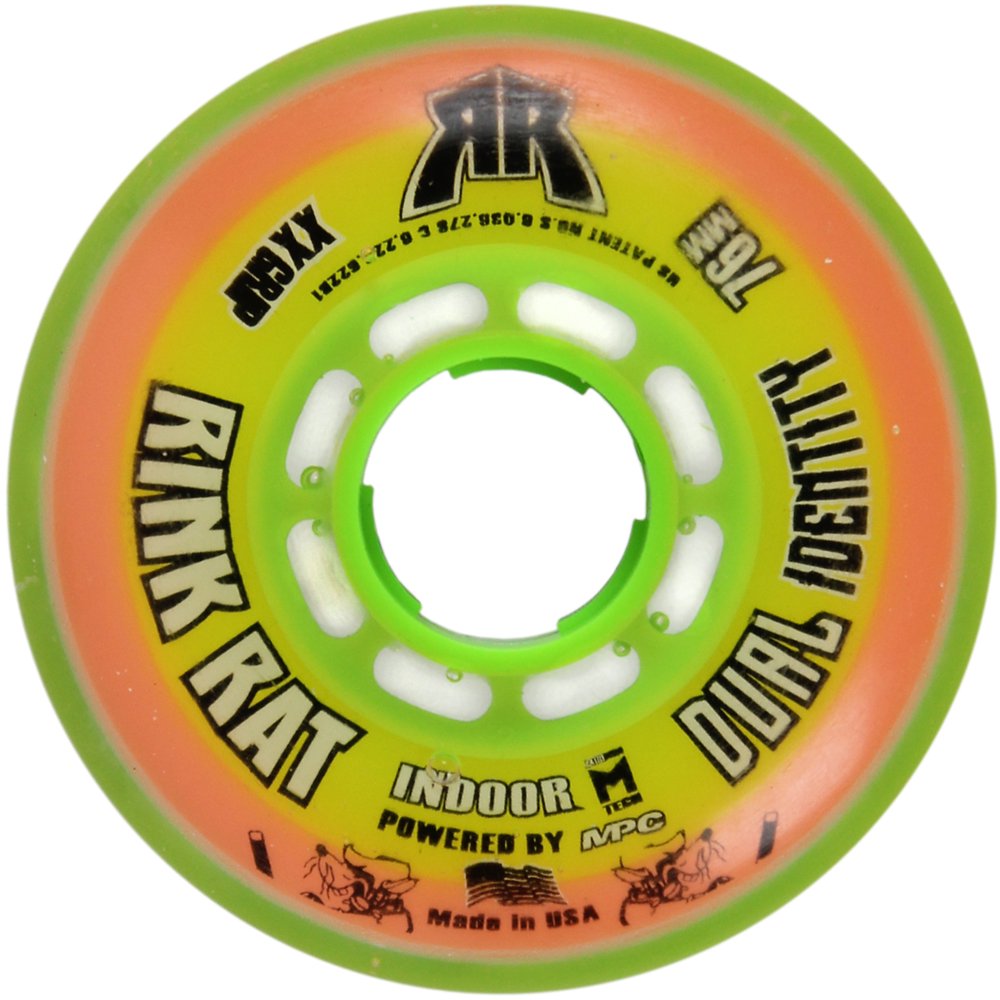 RINK RAT Single Wheel 76mm 78a DUAL IDENTITY Orange/Green Inline Indoor