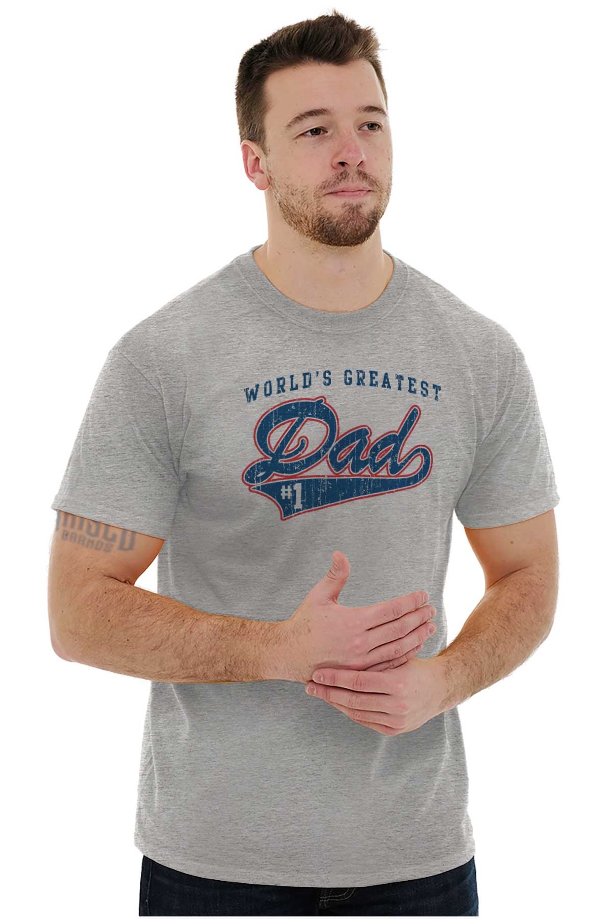 World's Greatest Dad Number 1 Father Men's Graphic T Shirt Tees Brisco Brands S - image 5 of 5