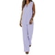 thumbnail image 1 of Pantalones de Lino de Mujer Color Sólido Suelto Larga Pierna Larga Pantalones de Cintura Elástica Verano Casual, Pantalones Casuales de las Mujeres, 1 of 9