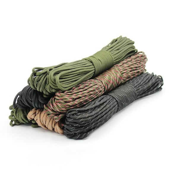 7 Cores 550 Paracord Cord Outdoor Fire Starter Rope Camping Climbing Survival Lanyard Parachute Ropes Hiking Tool PE Dia.4mm