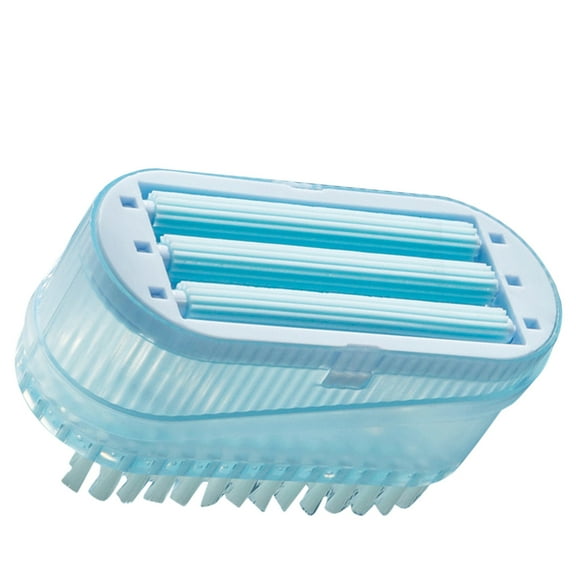unbranded  Dispensers Double-Sided Soap Dish Brush Cleaning Dual-Purpose (Lake Blue)