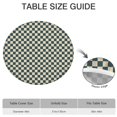 thumbnail image 6 of Navy and Beige Checkerboard Pattern Round Fitted Tablecloth with Elastic Edge,Dining Table Cover Waterproof,Outdoor Round Tablecloth for Camping,Dining,Indoor and Outdoor, 6 of 7