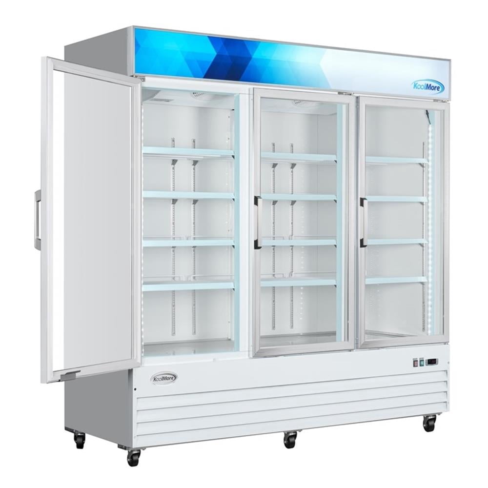 Pemberly Row 80" 3-Door Display Merchandiser Freezer 52 cu. ft. in White