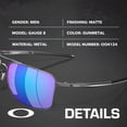 thumbnail image 2 of Oakley OO4124 Gauge 8 Rectangle Shaped Polarized Sunglasses for Men - Includes Official Eyewear Kit - Matte Gunmetal Frame with Prizm Sapphr Iridium Lens, 2 of 6