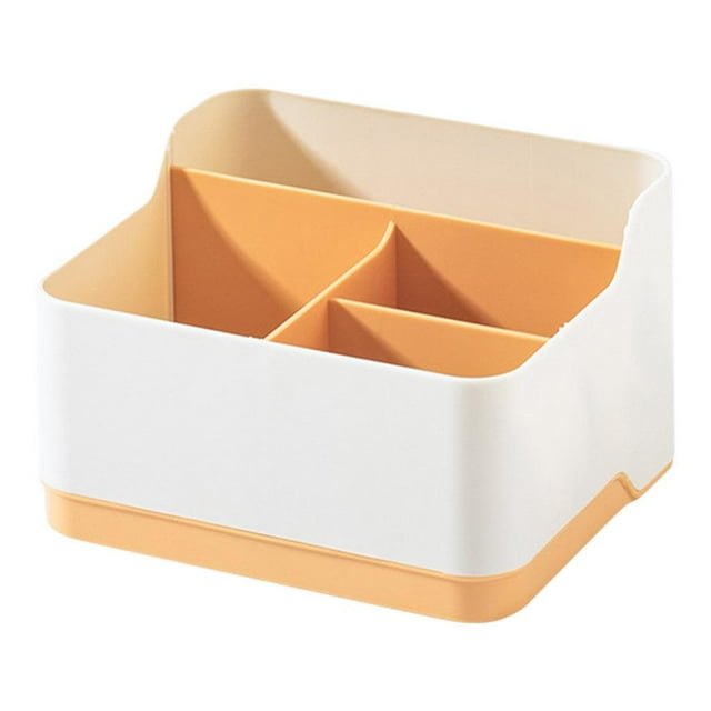 simhoa chiwanji Home Office Storage Box Plastic Makeup Brush Holder Living Room Snack Orange