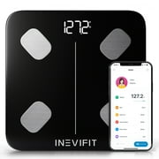 INEVIFIT Smart Body Fat Scale with Bluetooth and Free INEVIFIT APP - Black