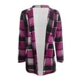 thumbnail image 4 of JGNGSHN Womens Flannel Jacket Long Plaid Shacket Casual Snap Button Tartan Trench Coat Long Sleeve Shirts with Pockets, 4 of 6