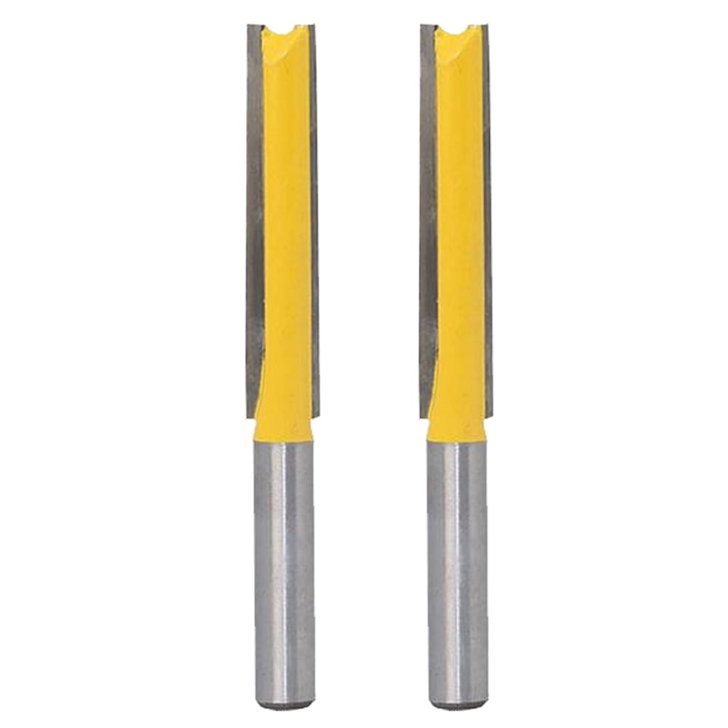 2 x Long Straight Woodworking Milling Cutter With Handle Alloy Router Bit 