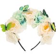 thumbnail image 1 of KAKOWELY Tocado de mariposa para mujer, diadema para fiesta de té, tocado de flores, diadema para disfraz de hada, 1 of 5