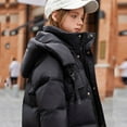 thumbnail image 5 of NAISIBABY Girls Puffer Coat, Windproof Hooded Zip Up Thicken Warm Winter Padded Quilted Outerwear Black 5T, 5 of 9