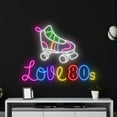 thumbnail image 2 of Handmadetneonsign Love 80s Rolling Skate Neon Sign, Skate Shoes Wall Art Decor, Skate Player Wall Decor, 2 of 5