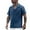 Blue, variant on Men's Casual Short Sleeve Button Down Fashion Shirt - Summer Lapel Solid Color Style for Comfortable Wear