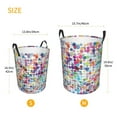 thumbnail image 3 of Rateoe Colorful Watercolor Dots Pattern Round Laundry Hamper Basket, Tall Hamper Basket for Blanket Storage, Nursery Clothes Hamper for Laundry in Bedroom and College Dorm-, 3 of 6
