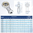 thumbnail image 7 of Uxcell 4-Pack PHSA6 Rod End Bearing, M6*1.0 Left Thread Female Thread Steel Joint Rod Ends W Jam Nuts, 7 of 7