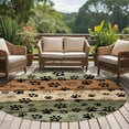 thumbnail image 5 of Grey Green Dog Paws 8ft Round Rug, Farmhouse Vintage Modern Brown Wood Non-Skid Rubber Backing Large Area Rugs - Living Room Bedroom Home Office, Indoor Floor Mat Carpets Washable Rug, 5 of 9