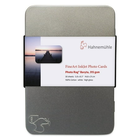 UPC: 4011367100780 | Hahnemühle Photo Rag Baryta Inkjet Photo Cards – 5.8  x 8.3   Pkg of 30