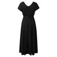 thumbnail image 5 of Sngxgn Women's Casual Fall Dresses Long Sleeve Wrap V Neck High Low Ruffle Dress(Black,XXL), 5 of 5