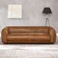 thumbnail image 2 of Maylo Mid Century Leather Standard Couch, Brown, 2 of 7