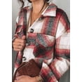 thumbnail image 3 of Chaqueta Camisa Cuadros PRETTYGARDEN Roja Talle S, 3 of 8
