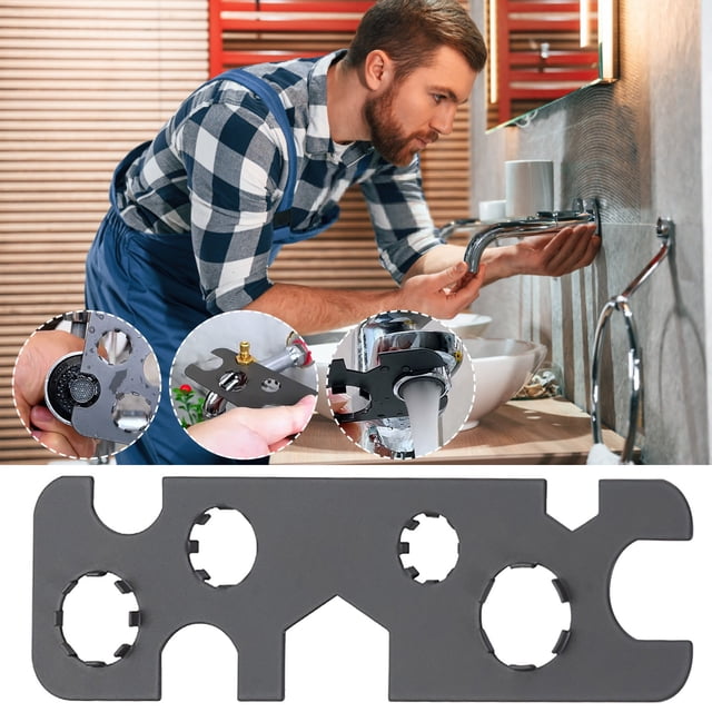 Llave multifuncional 9 en 1 para aireador de grifo, grifo de cocina y baño, herramienta de mantenimiento multifuncional, llave de desmontaje, llave de desmontaje