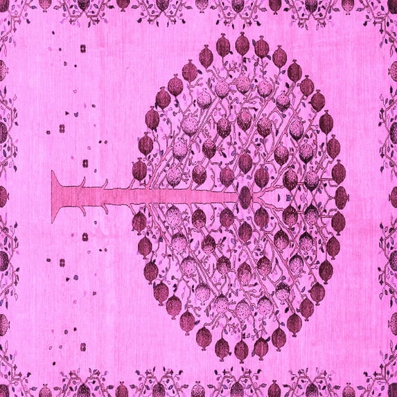 Ahgly Company Indoor Square Abstract Purple Modern Area Rugs, 8' Square