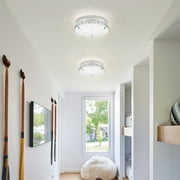 Lzawvm Crystal Ceiling Light Fixture Flush Mount Ceiling Light Dimmable LED Bright 4000K for Bathroom Living Room Kitchen 11Inch 18W