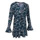 thumbnail image 1 of Vestido de Fiesta de Té Floral 3/4 Mangas Midi Cuello En V Patinador Vacaciones Ropa Casual Fresco SG Macarena vestido de fiesta de flores, 1 of 7